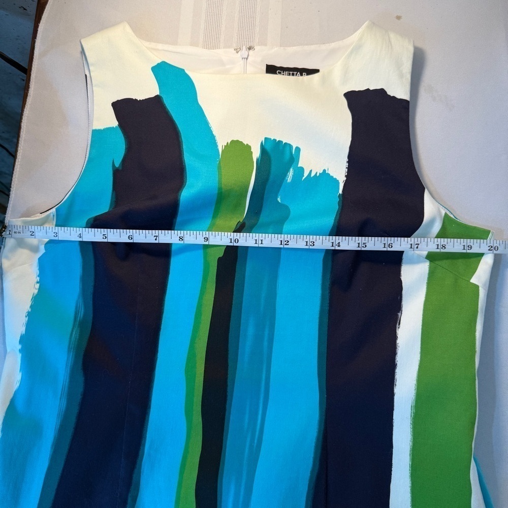 Chetta B Blue Sleeveless Sheath Cocktail Dress - Picture 6 of 8